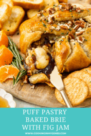 gooey brie cheese wrapped in puff pastry