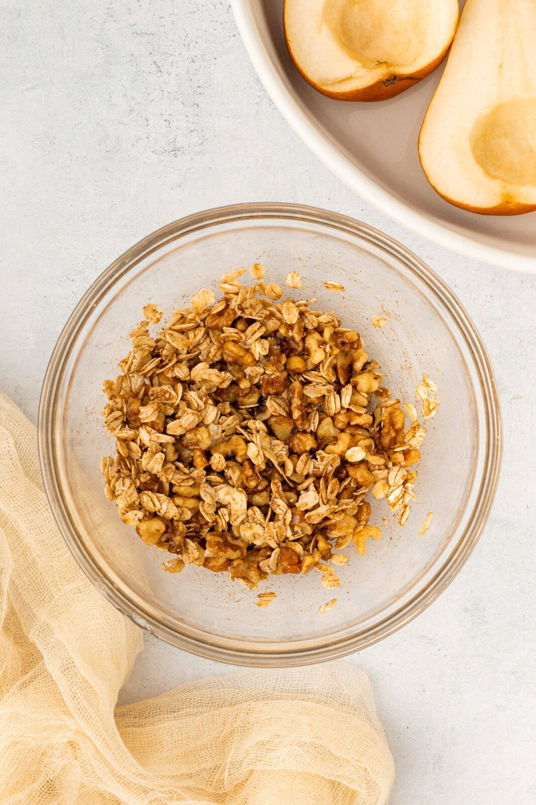 oat and walnut mixture in a bowl