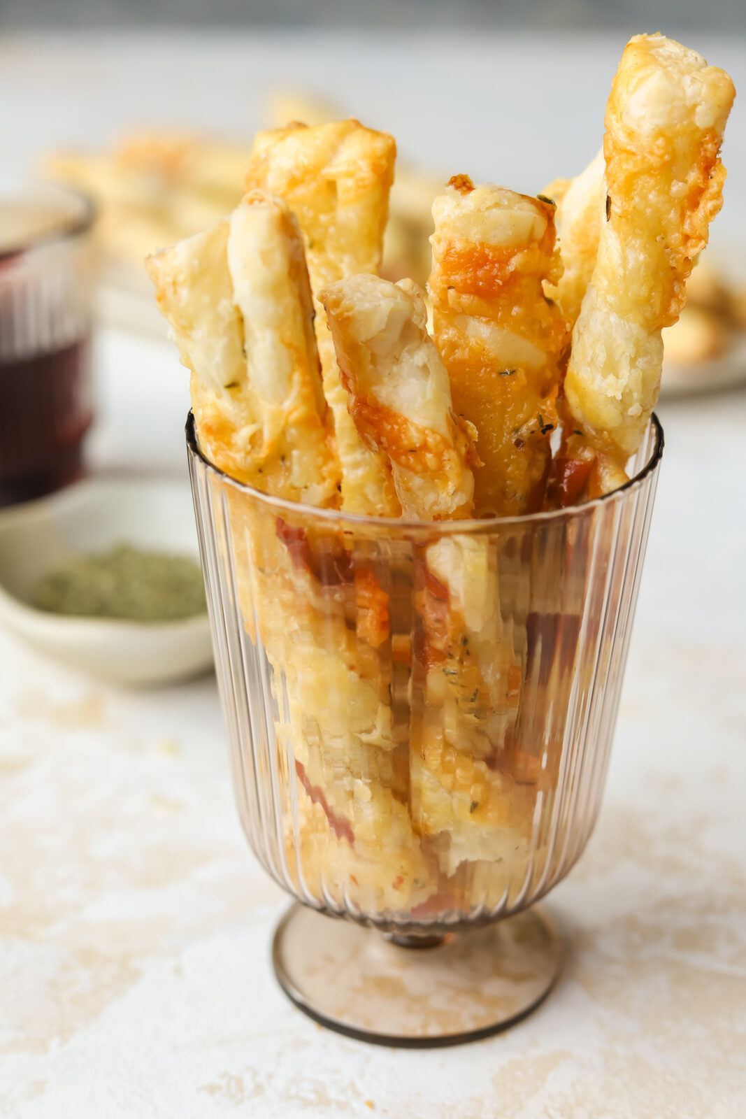 cheese twists in a cup