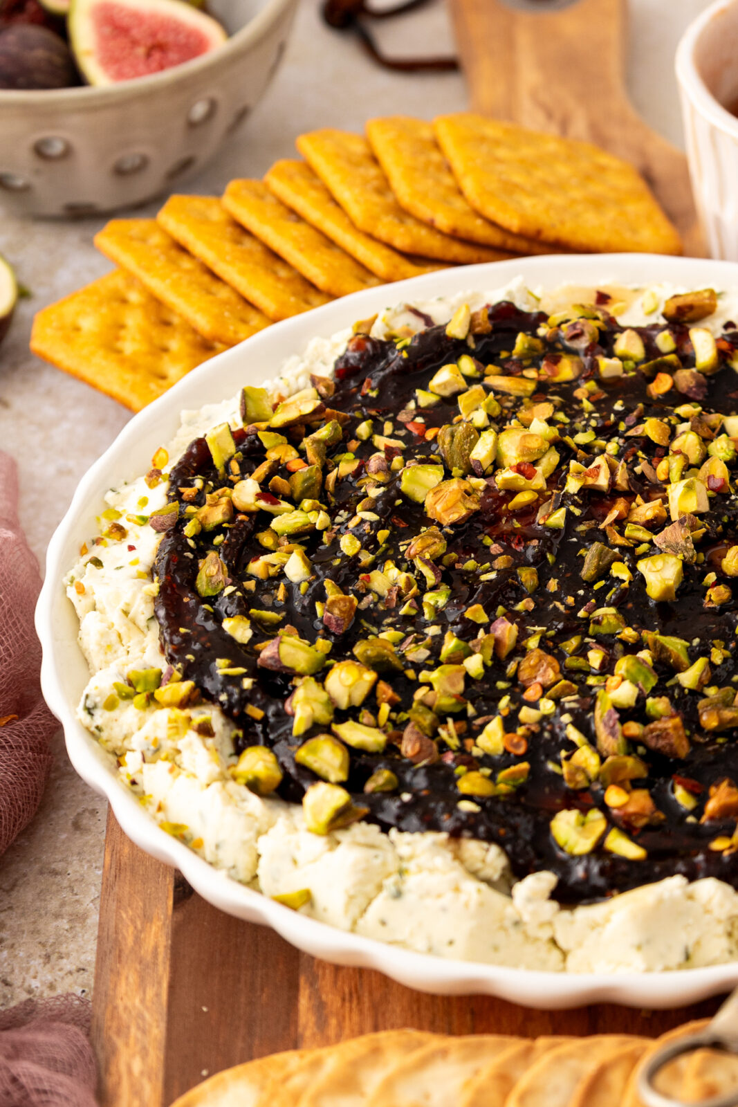 side angle of boursin appetizer