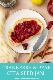 cranberry chia jam on toast