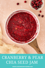 cranberries and pears in a saucepan