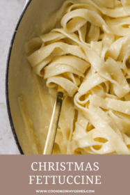 forkful of Christmas fettuccine