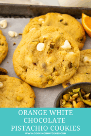 angled pistachio orange cookie