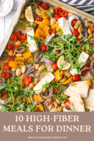 sheet pan roasted beans and vegetable meal