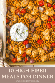high fiber sheet pan meal with chickpeas