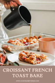 syrup pouring on piece of french toast