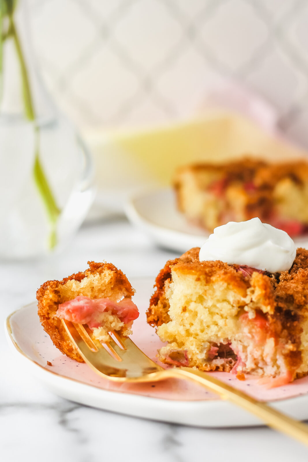 piece of cake on a fork